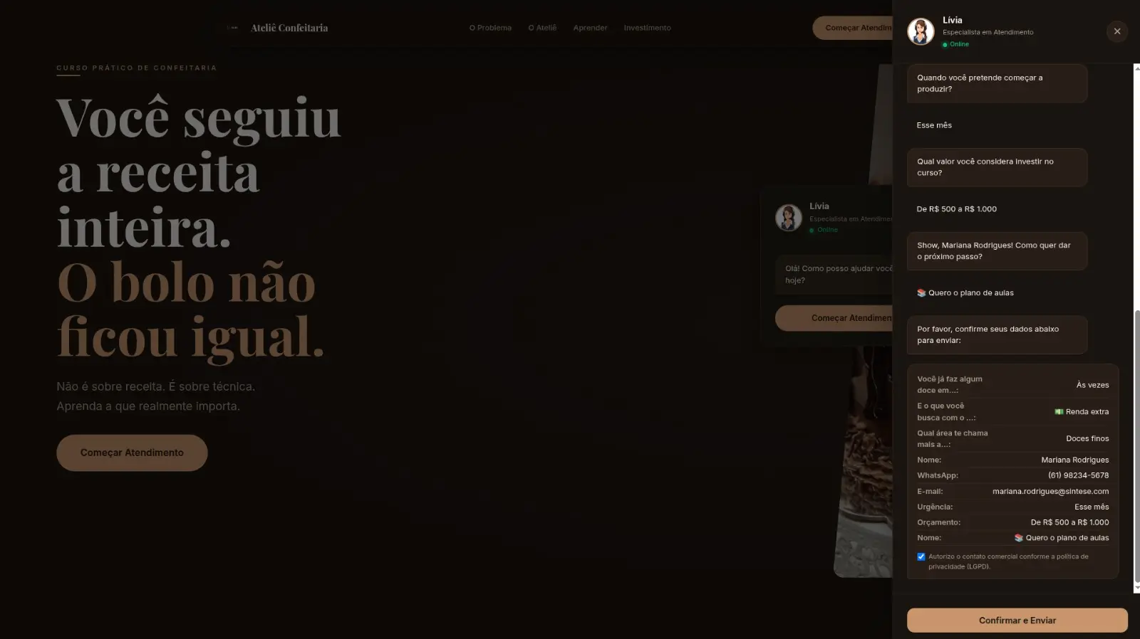 Outra página de exemplo, resumo da triagem